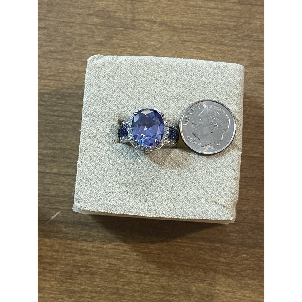 JTV FZN 9.25 Sterling Silver Purple Tanzanite CZ Ring Size 5 - Picture 5 of 11